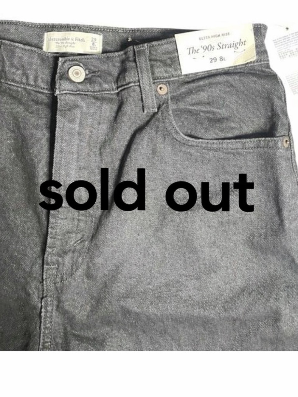 Abercrombie & Fitch Ultra High Rise '90s Straight Jeans - Black 29/8L NWT